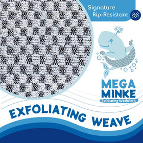 JJ KENT Mega Minke oversized cloth delivering thorough exfoliation in bath.