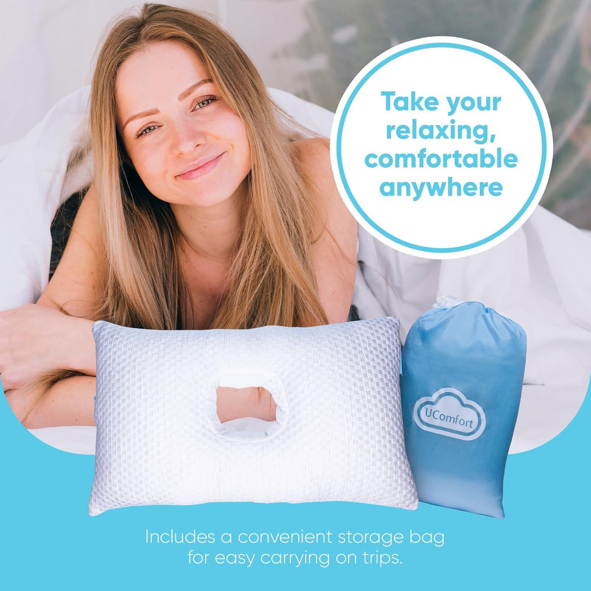 JJ Redd memory-foam pillow contours neck support for comfortable rest.