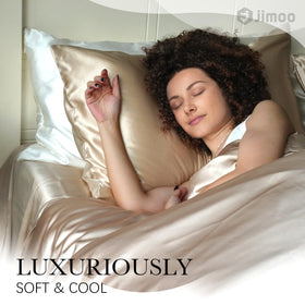 J JIMOO 22 momme silk pillowcase emphasizes premium quality and longevity.