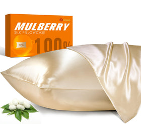 J JIMOO silk pillowcase fabric texture close-up for ultra-smooth skin feel.