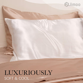 J JIMOO silk pillowcase ivory queen 22 momme weight signals premium quality
