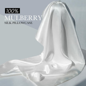 J JIMOO silk pillowcase side view demonstrates breathable, temperature-regulating fabric.