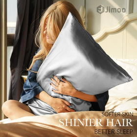 JJIMOO silk pillowcase showing friction reduction for smoother hair