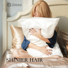 J JIMOO pillowcase with hidden zipper design for secure overnight fit.