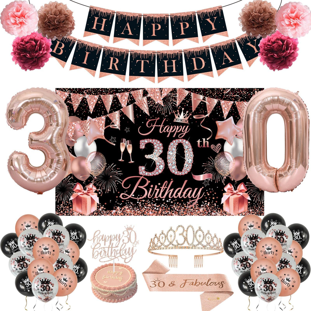 JKIYT Happy 30th Birthday banner enhances photos with a bold celebratory message.