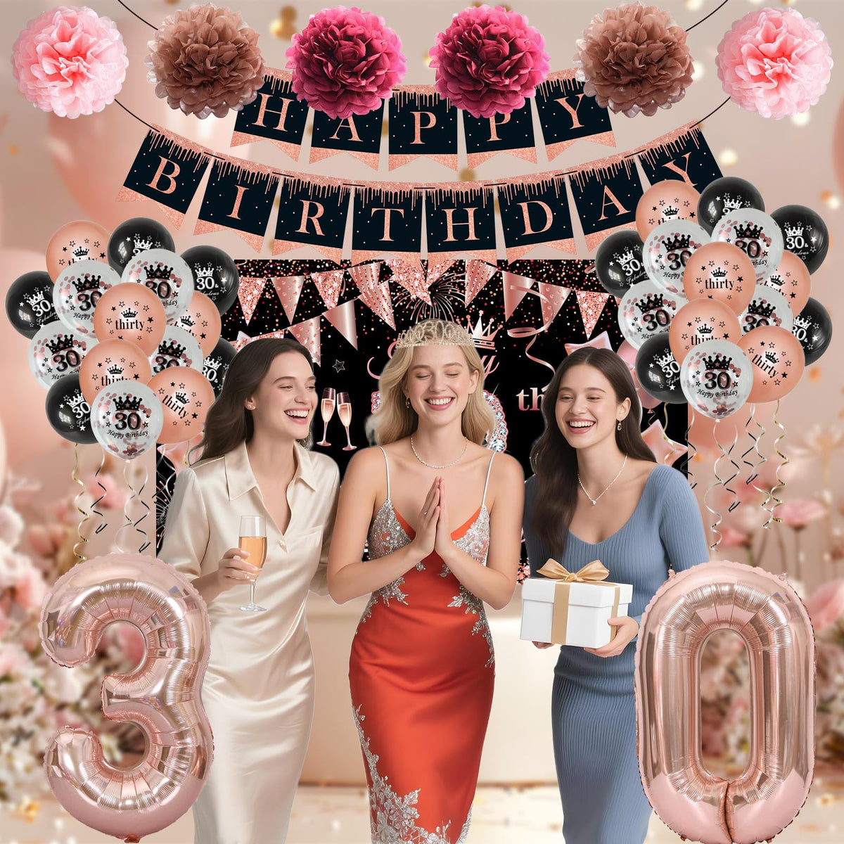 JKIYT paper pom poms bring texture and color to party decor.