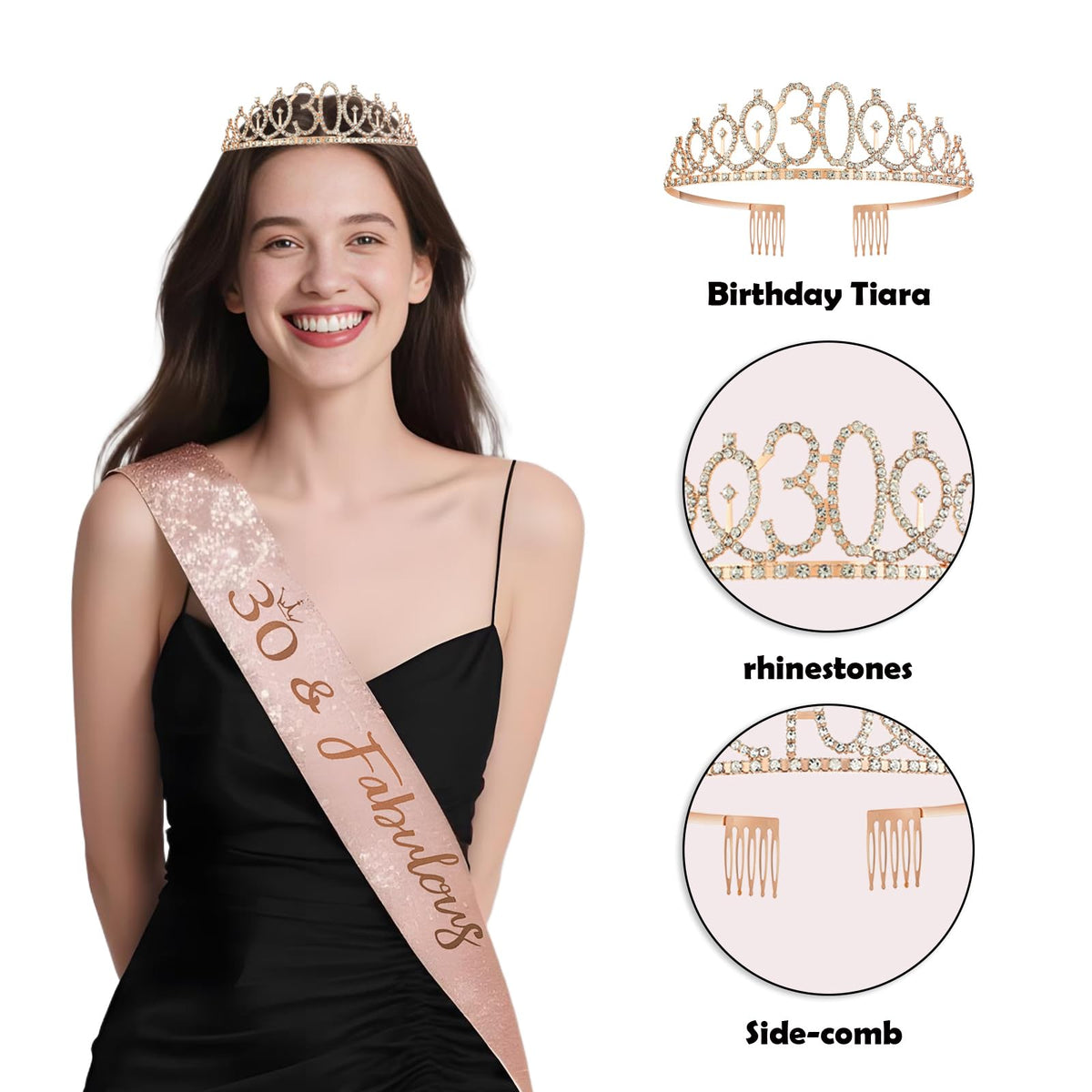 JKIYT rose-gold, black, sequin balloons create a chic celebratory vibe.
