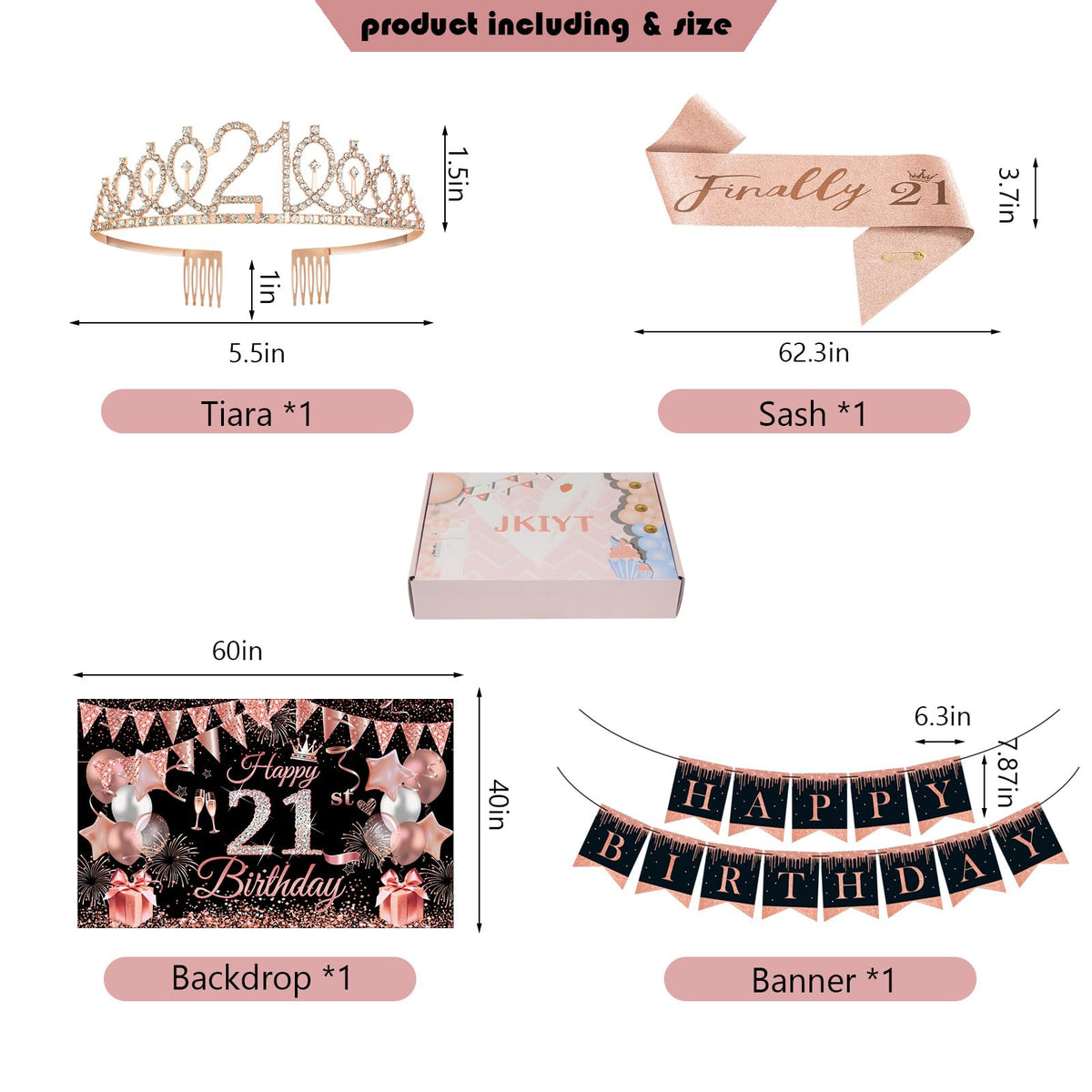 JKIYT rose gold crown tiara adds a regal touch