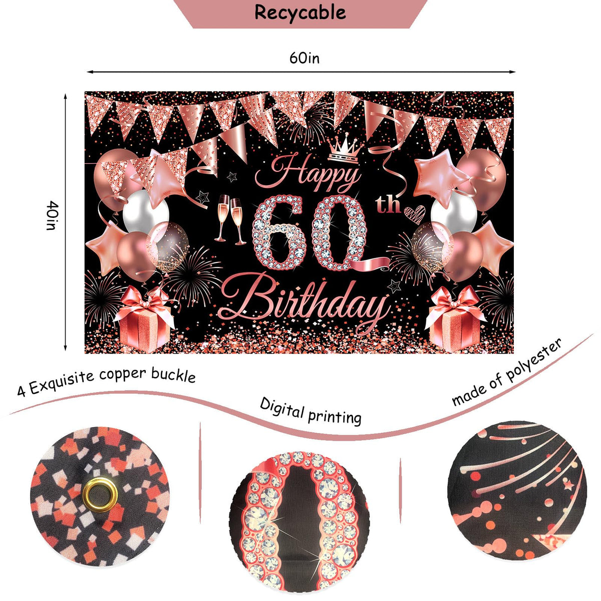 JKIYT rose gold latex balloons create festive balloon accents.
