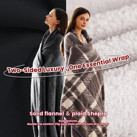 JKMAX blanket draped on a sofa for convenient cozy warmth