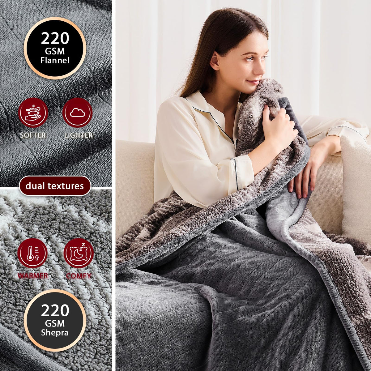 JKMAX blanket control panel with three buttons for simple heat settings