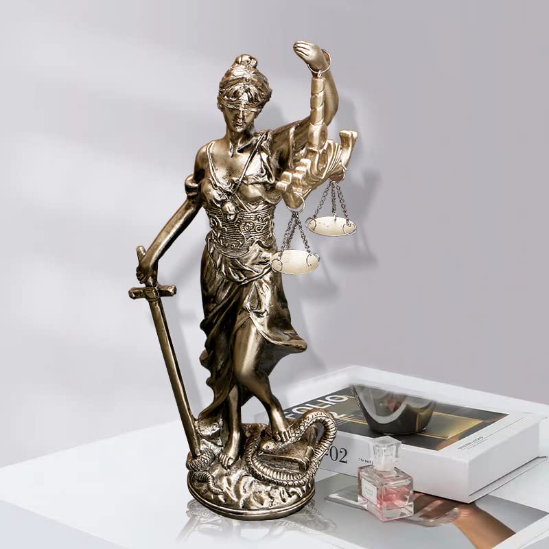 JKUDTQL blindfolded justice statue conveys impartial professionalism