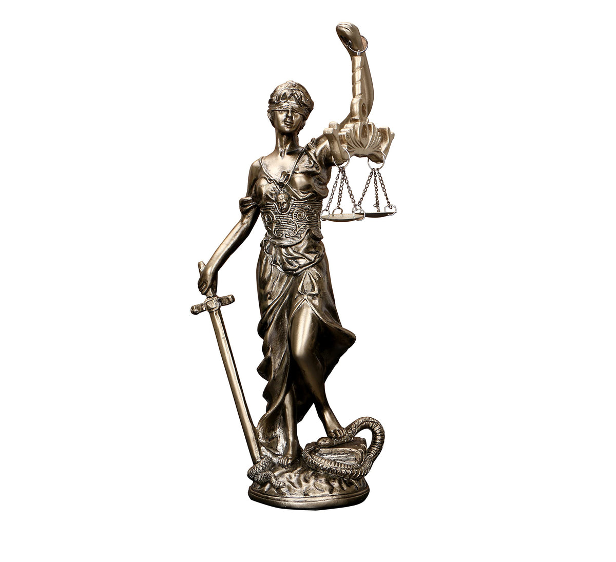JKUDTQL Lady Justice statue hand-painted for elegant desk decor