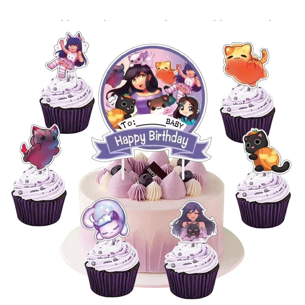 Jlemon Cat Game cake topper serves as a cute centerpiece for birthdays