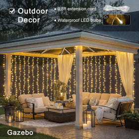 JMEXSUSS 600 LED curtain lights stay cool and touch-safe due to low-voltage design.