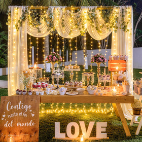 Durable plastic-coated strings resist wear for year-round decor and events.