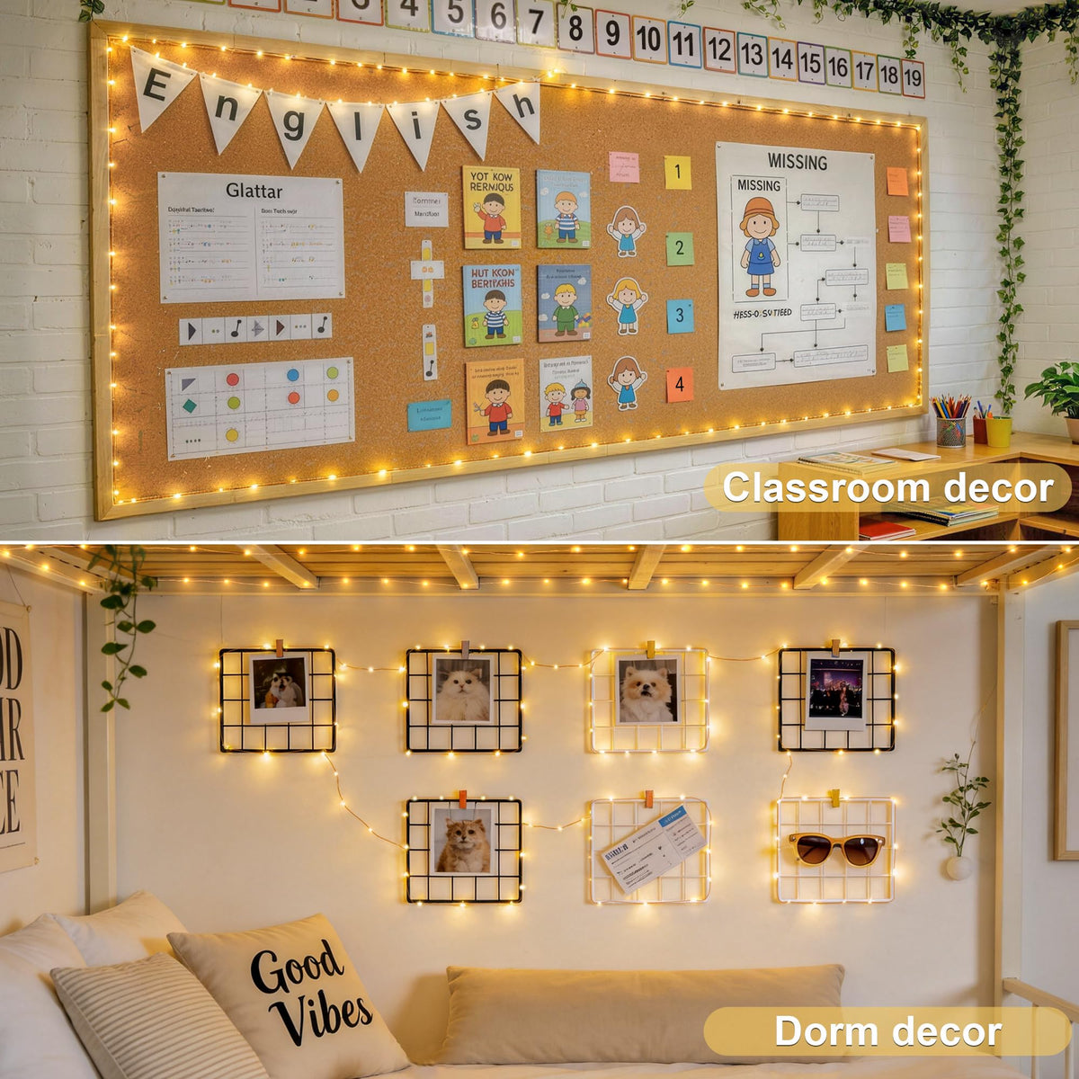 JMEXSUSS fairy lights remote control works up to 16 feet for easy dimming.