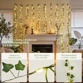 JMEXSUSS dual-power ivy lights: USB and battery for cordless placement