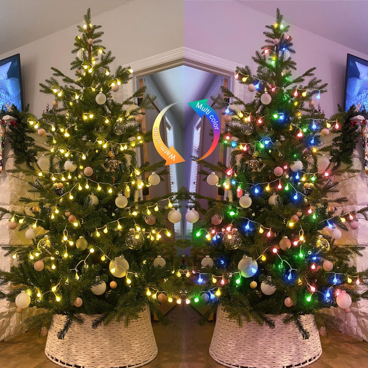 JMEXSUSS Globe Lights connectable up to 33ft for larger displays.