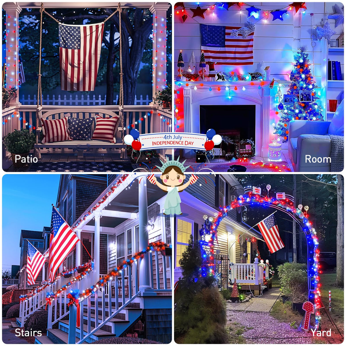 JMEXSUSS indoor outdoor patriotic decor for yards, patios, classrooms