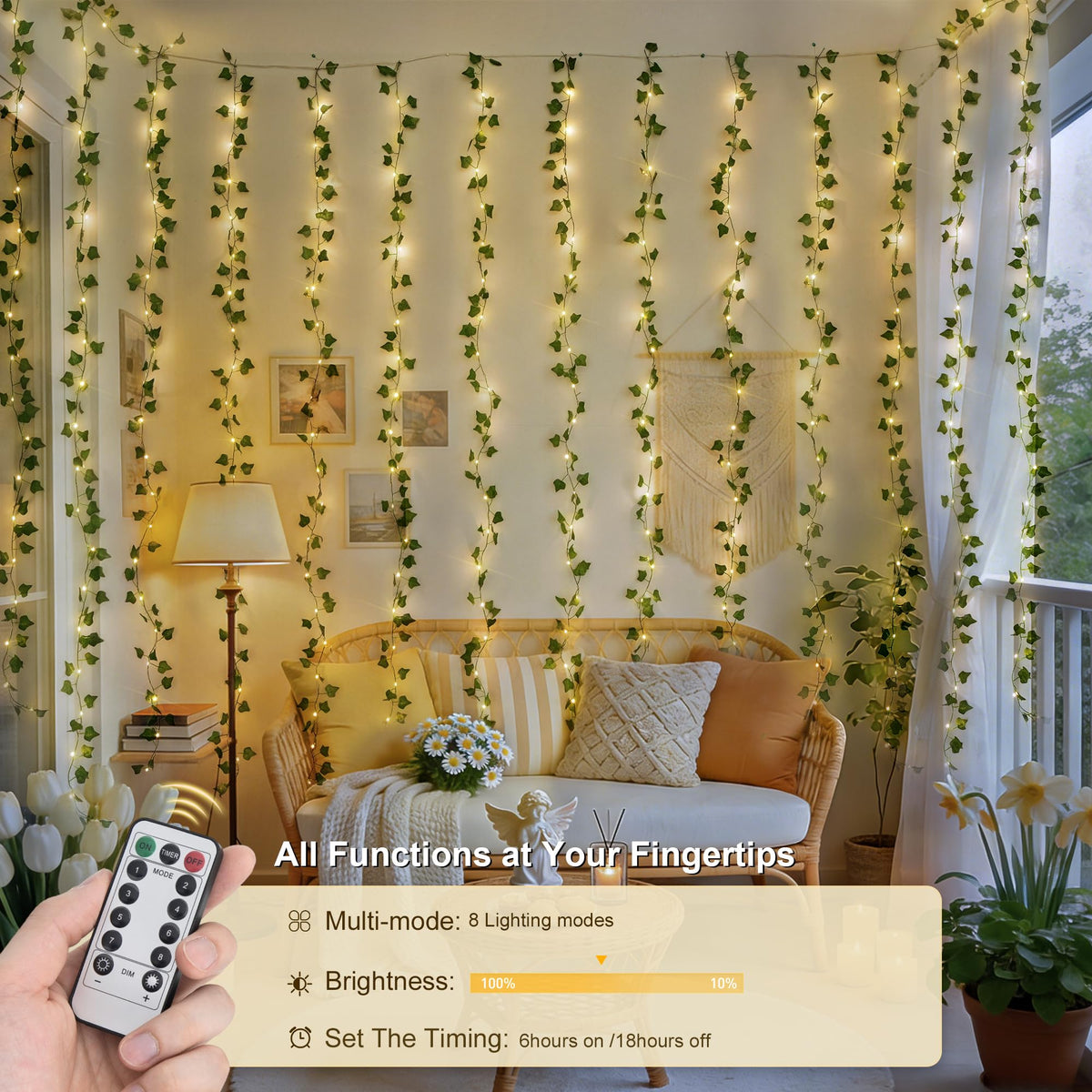 JMEXSUSS IP44 water-resistant light string suitable for balcony and patio use