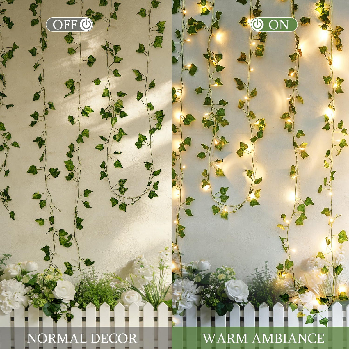 JMEXSUSS plug-in vine lights provide stable power and consistent brightness.