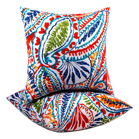 JMGBird outdoor throw pillow 18x18 on a patio sofa, adding comfort and weather resistance.
