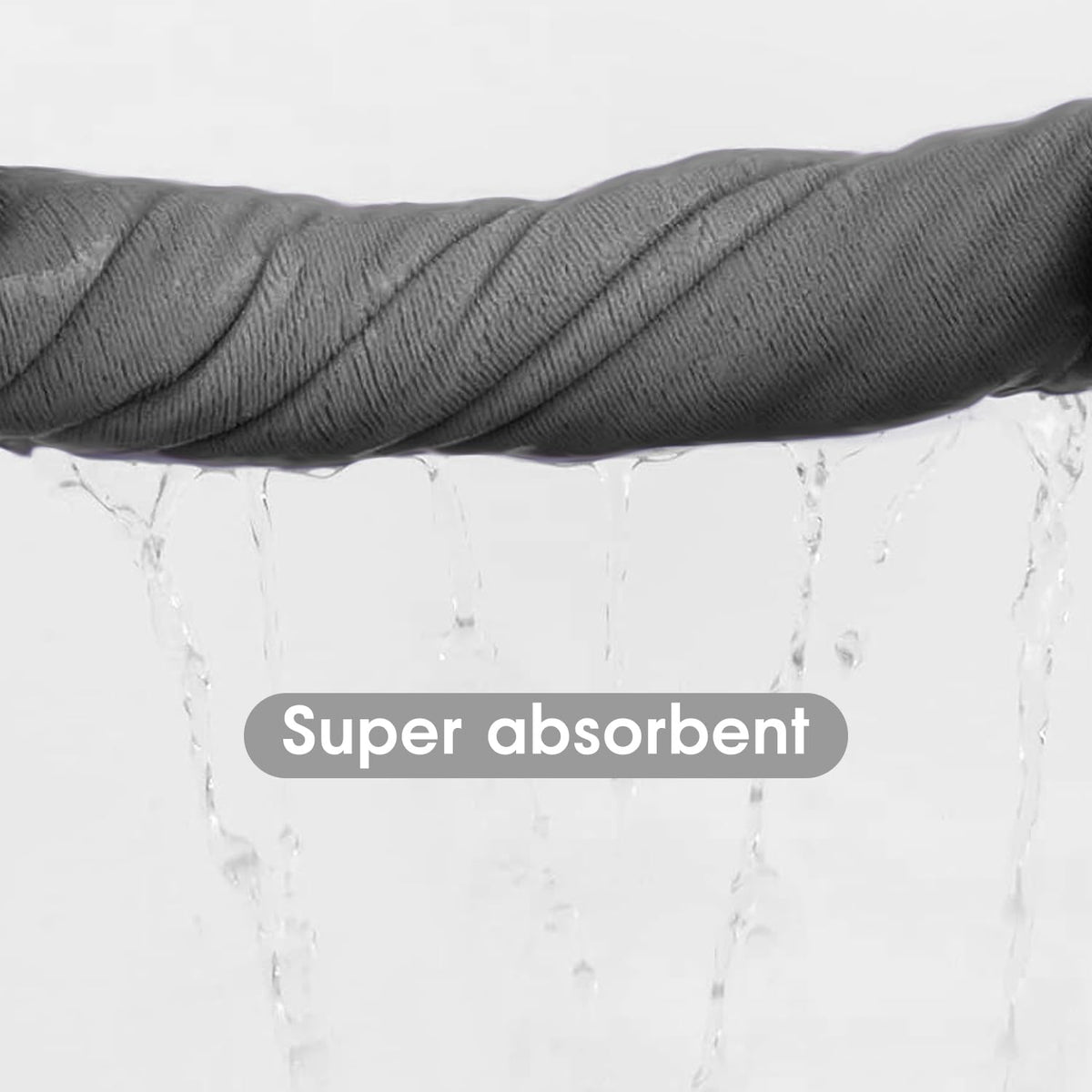 JML microfiber towel offers 7x weight absorbency for quick drying.
