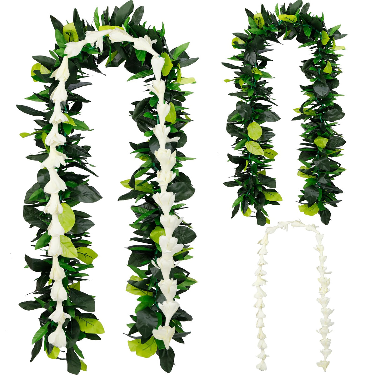 JMUQ Hawaiian Maile leis petals closeup showing lifelike texture for elegant tropical style.