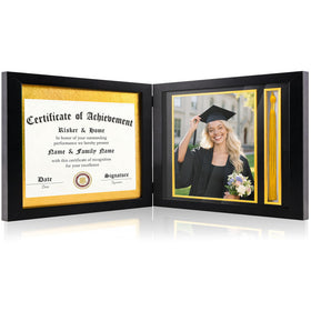 JMUQ back-loading tabs simplify updating the diploma or photo.