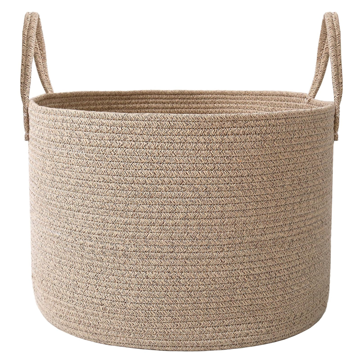 JMvicyroam 115L blanket basket closeup highlights soft cotton rope for organized spaces.