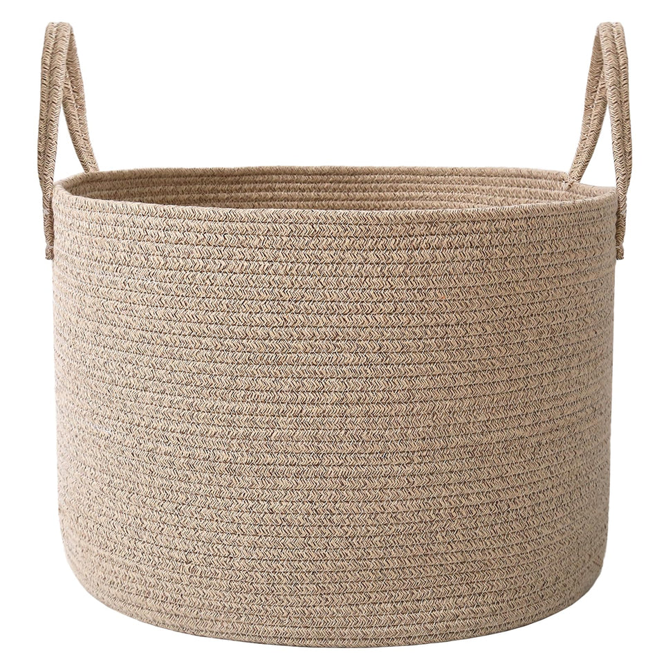 JMvicyroam 65L-115L blanket basket folded, showcasing compact storage and foldable design.