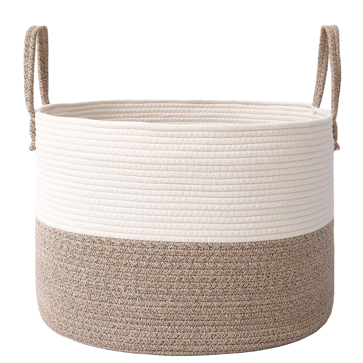 JMvicyroam 65L blanket basket showing high-capacity storage for throws.