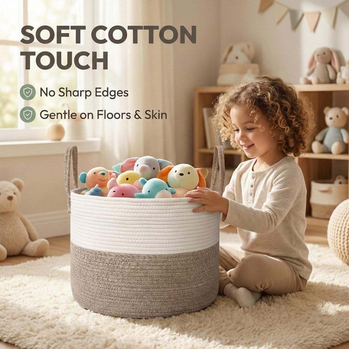 JMvicyroam basket gliding smoothly to protect floors.