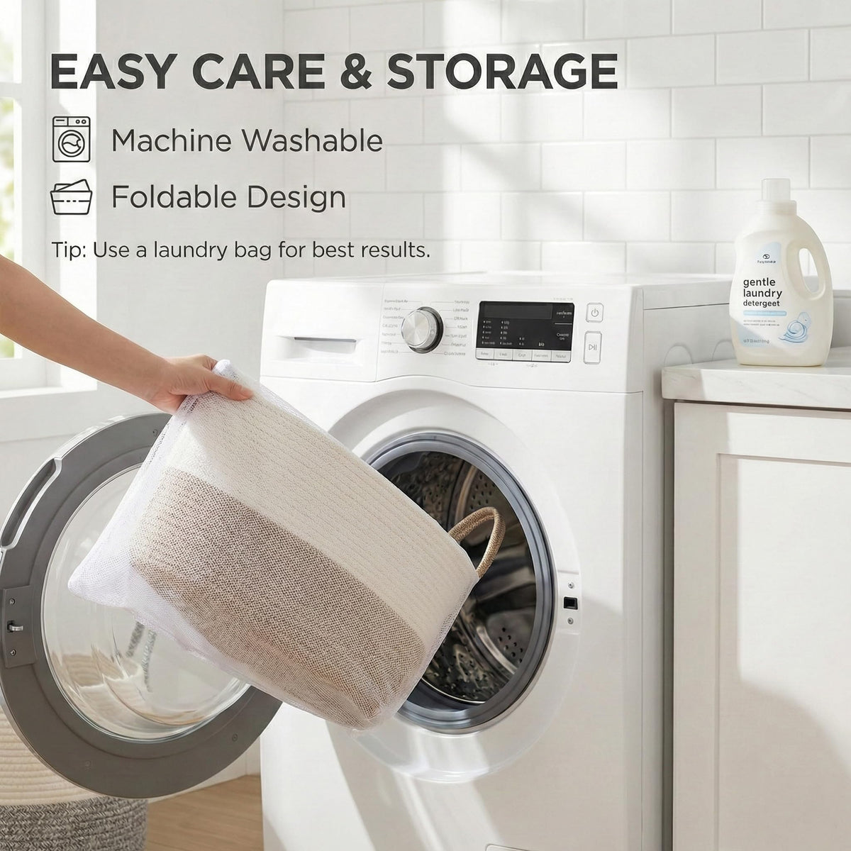 JMvicyroam machine washable basket stays fresh between uses.