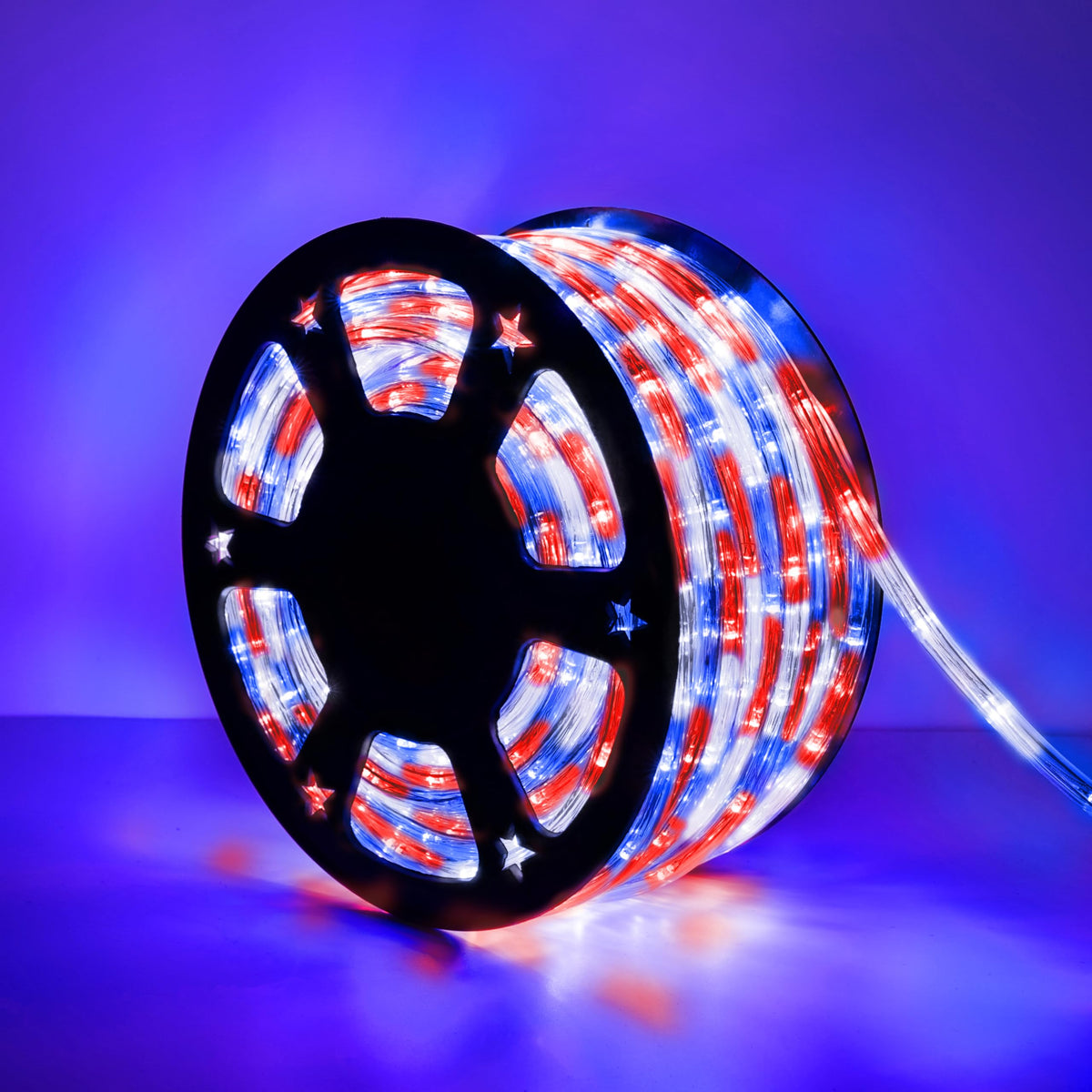 Jnaurb 100ft LED rope lights outdoor provide bright flexible ambient lighting.