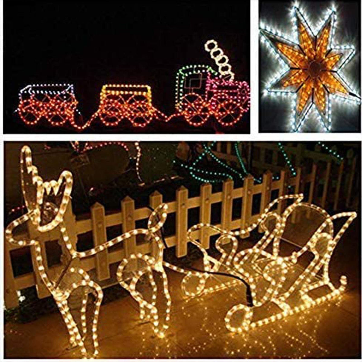 Jnaurb indoor-outdoor LED rope light suited for events.