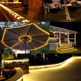 Jnaurb 50ft rope light IP65 waterproof for year-round decorating.
