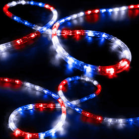 Jnaurb patriotic rope lights displaying Independence Day colors