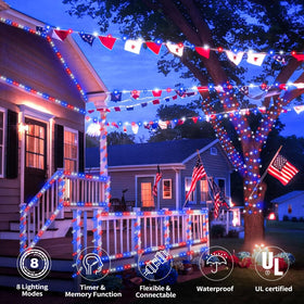 Jnaurb 50ft rope lights on a patio setup for evenings