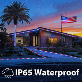 Jnaurb rope lights around a pool deck creating warm ambience