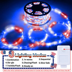 Jnaurb red white blue patriotic lights create a festive holiday atmosphere.