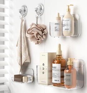 JNDETOP shower shelves shown with easy assembly and space-saving design.