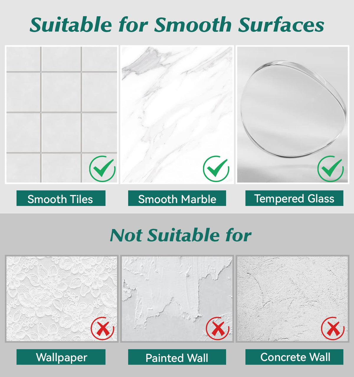 Shower organizer set ships with two sizes and adhesives.