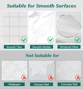 Shower organizer set ships with two sizes and adhesives.