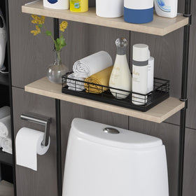 JNFUZ anti-slip toilet top organizer keeps items stable and accessible.
