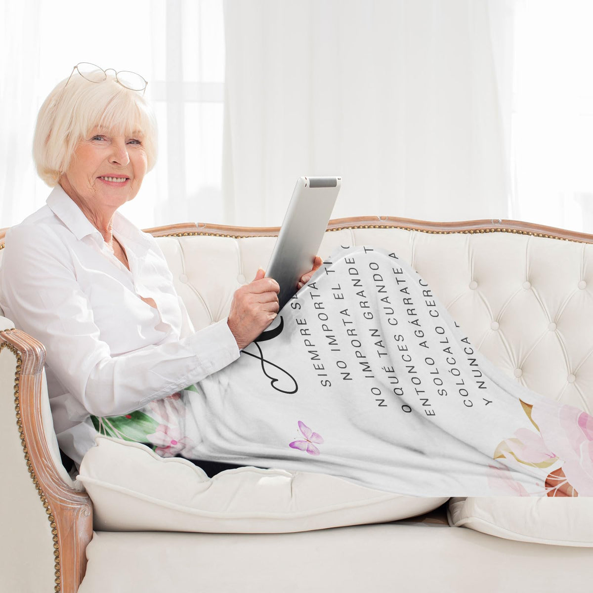 Jnufoju abuelita blanket used as wall decor for a cozy room