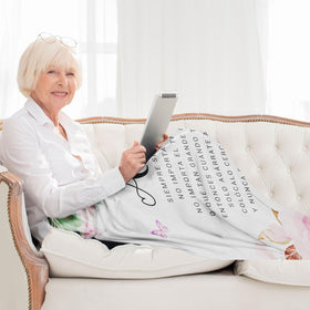 Jnufoju abuelita blanket used as wall decor for a cozy room