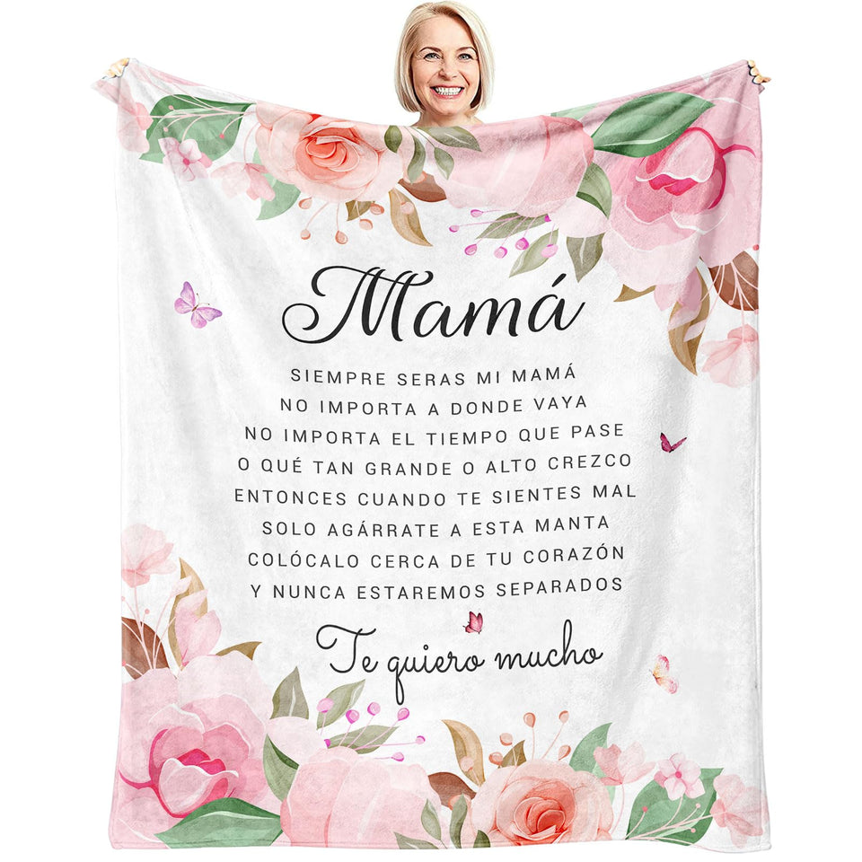 Jnufoju Mother's Day blanket on sofa delivers cozy comfort for mom.