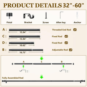 Joawcy curtain rod modern end caps enhancing decor